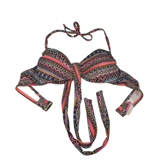 Victoria’s Secret The Wrap Halter Geometric Print Bikini Top - Picture 1 of 9